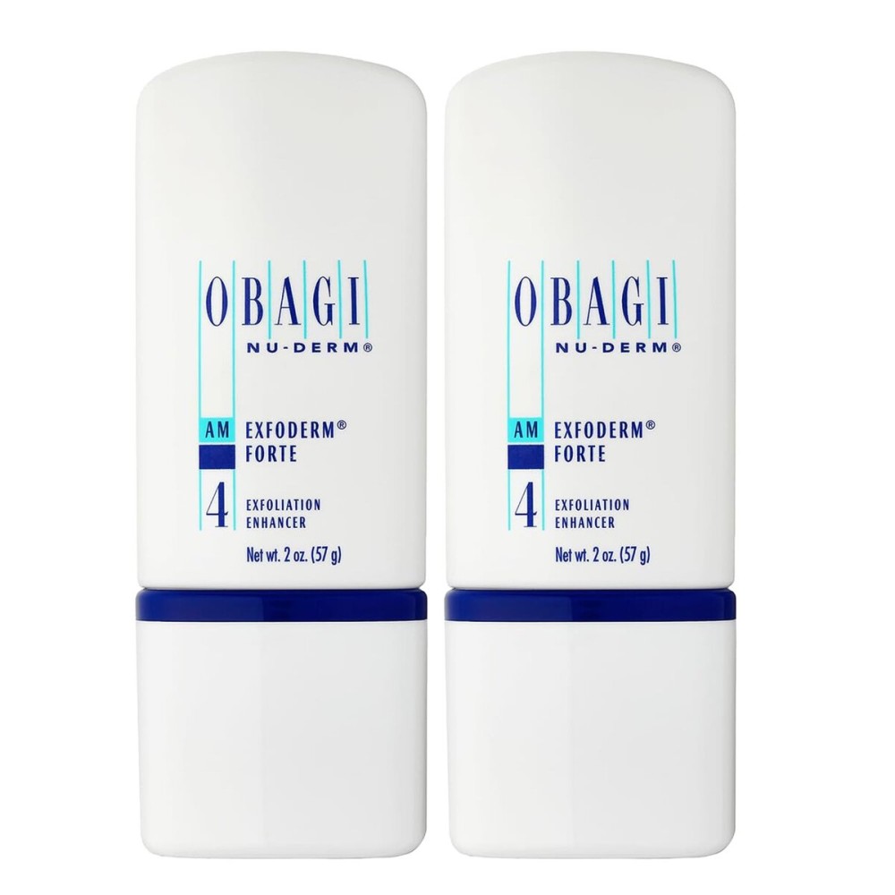 Obagi Nu-Derm Exfoderm Forte - Advanced, Lightweight Exfoliating Lotion with Glycolic and Lactic Acids (AHA) - For Normal to Oily Skin Types - Two Pack, 2 * 2 oz