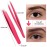 Mudder 12 Pcs Eyebrow Tweezers Set for Facial Hair Stainless Steel Slant Tip Tweezers in Bulk for Men and Women(Rose Red)
