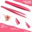 Mudder 12 Pcs Eyebrow Tweezers Set for Facial Hair Stainless Steel Slant Tip Tweezers in Bulk for Men and Women(Rose Red)