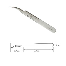 Vetus Tweezer Professional Tweezers Tool Non-magnetic Stainless Steel Curved Slant Tip Eyelash Eyebrow Tool (ST-17) Vetus Tweezer Professional Tweezers Tool Non-magnetic Stainless Steel Curved Slant Tip Eyelash Eyebrow Tool (ST-17)