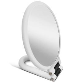 Vtrem 15X 1X Magnifying Makeup Mirror Double Sided Handheld Mirror with Magnification Portable Folding Vanity Mirror with Stand for Home Travel, White