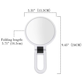 Vtrem 15X 1X Magnifying Makeup Mirror Double Sided Handheld Mirror with Magnification Portable Folding Vanity Mirror with Stand for Home Travel, White