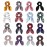 DINPREY Solid Colors Hair Scrunchies with Dotted Striped Floral, 16 Pcs, Satin, Unisex, All Ages, Cute Bunny Ears, Bowknot, Pony Tail, Bow, Paisley Hair Accessories