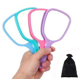 Aestivate 4PC Hand Mirror, Travel Handheld Mirror, Cosmetic Mirror with Handle (4PC)