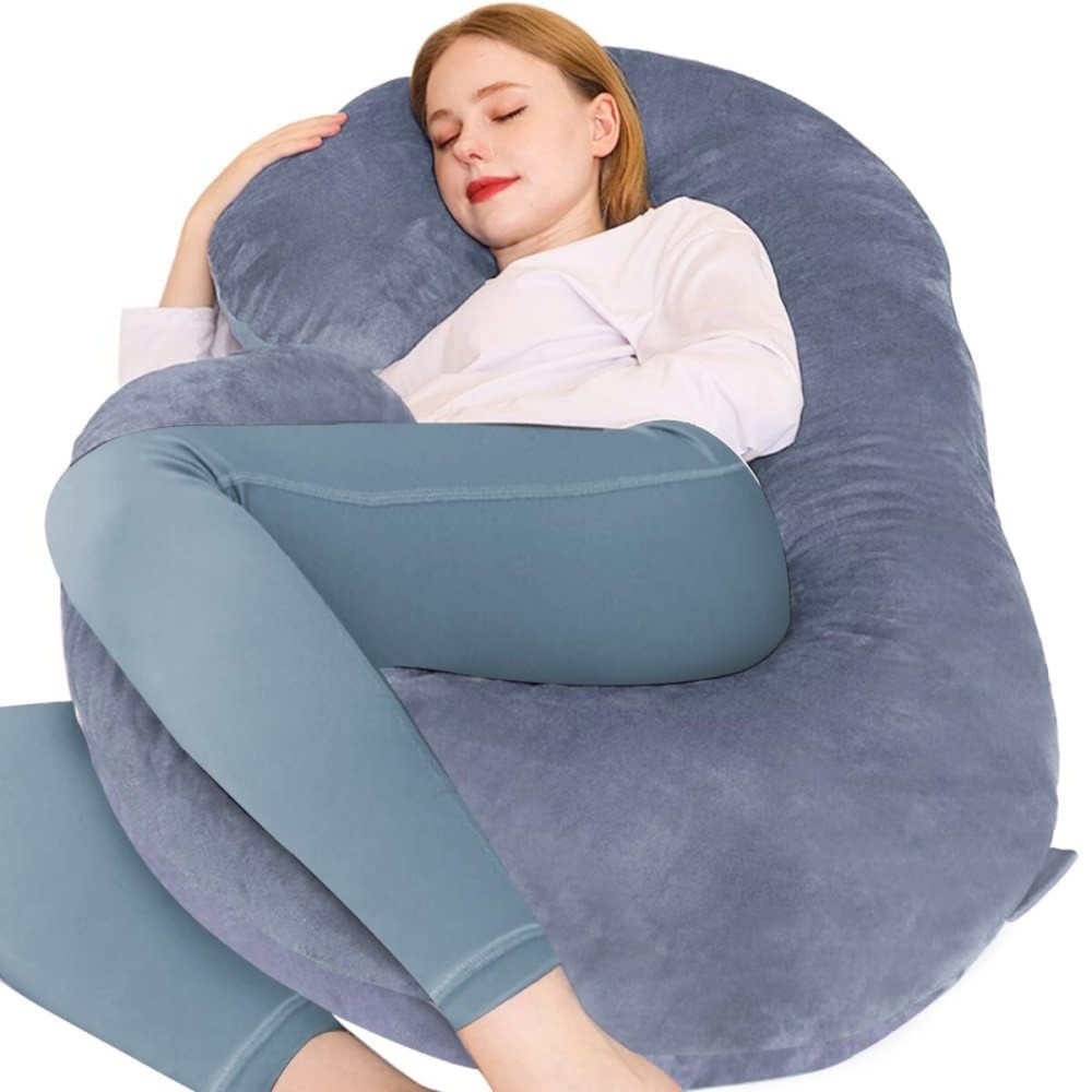 Chilling Home Pregnancy Pillows, C Shaped Full Body Pillow Maternity Pillow for Women 55 inch, Pregnancy Pillows for Sleeping Pregnant Must Have with Removable Cover