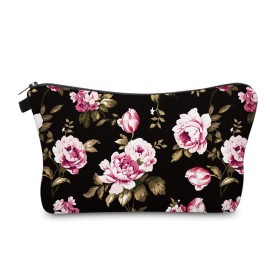 Aiphamy Cute Travel Makeup Bag Cosmetic Bag Small Pouch Gift for Women (Flowers)