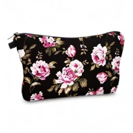 Aiphamy Cute Travel Makeup Bag Cosmetic Bag Small Pouch Gift for Women (Flowers)