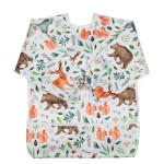 Sigzagor Baby Bib Sleeved Shirt With Pocket 1-3 years old Toddler Painting (Watercolor Animals)