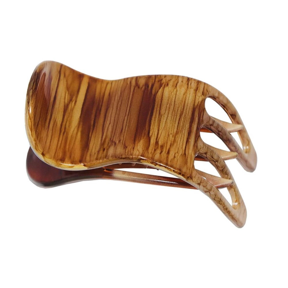 Parcelona French Simply Bear Paw Medium 3 Celluloid Acetate Side Slide In Jaw Yoga Fine Hair Claw Clip for Women and Girls (Brown Streaks) Parcelona French Simply Bear Paw Medium 3 Celluloid Acetate Side Slide In Jaw Yoga Fine Hair Claw Clip for Women and Girls (Brown Streaks)