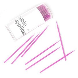 Amber Lash, Disposable Micro Brushes Applicators for Eyelashes Extensions Lint-free 2mm x 200 count (White)