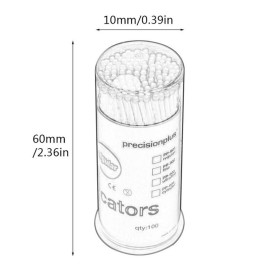 Amber Lash, Disposable Micro Brushes Applicators for Eyelashes Extensions Lint-free 2mm x 200 count (White)