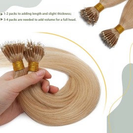 SEGO Nano Bead Ring Human Hair Extension Pre Bonded Nano Tip Remy Hair Extensions Micro Beads Rings Loop Hand Tied Hairpiece 20 Inch 24 Natural Blonde 1g/strand 50g/pack SEGO Nano Bead Ring Human Hair Extension Pre Bonded Nano Tip Remy Hair Extensions Micro Beads Rings Loop Hand Tied Hairpiece 20 Inch 24 Natural Blonde 1g/strand 50g/pack