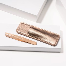 Tweezerman Rose Gold Mini Slant Tweezer with Case Tweezerman Rose Gold Mini Slant Tweezer with Case