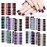 WOKOTO 14 Sheets Glitter Adhesive Nail Art Polish Stickers Tips with 1Pc Nail File Full Wraps Nail Decals Strips Set Manicure Accessroies