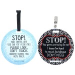 Three Little Tots Two Pack - No Kissing and Blue Mommy No Touching Baby Car Seat and Stroller Signs - CPSIA Safety Tested