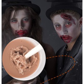 MEICOLY SFX Makeup Kit Scars Wax,Fake Blood Spray(2.1Oz) Halloween Special Effects Wound Wax(1.67Oz) with Spatula,Stipple Sponge,Coagulated Blood Gel(1.06Oz),5ml Castor Sealer,Scary Clown Makeup 01