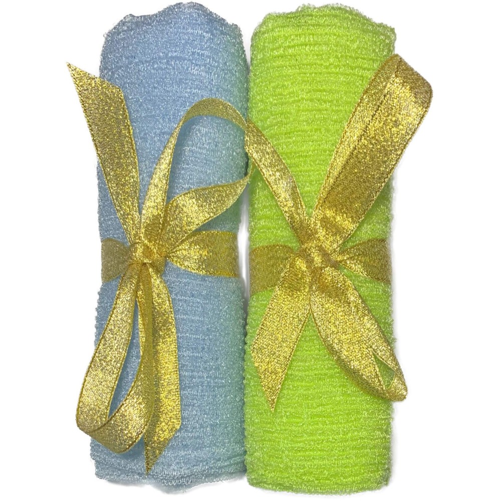 2 pcs/Set Long Home Sauna Spa Exfoliating Nylon Bath Cloth/Towel - Body Back Scrubber - Magic Shower Washcloth for Body - Shower Scrubber - Remove Dead Skin - Great for Skin Care in The Bath