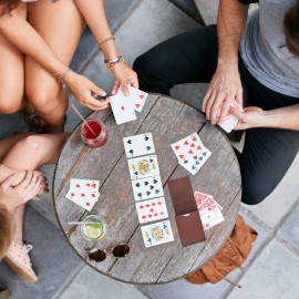 Luck Lab Single Deck Leather Playing Card Case/Holder - Fits Poker and Bridge size cards (Brown)