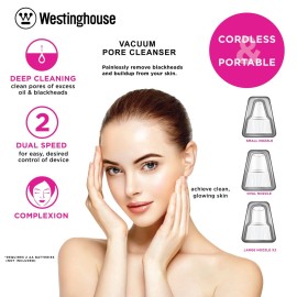 Westinghouse Pore Vacuum Blackhead Remover, Electronic Handheld Pore Cleanser Black Head Remover for Face Skin Care Tools for Women