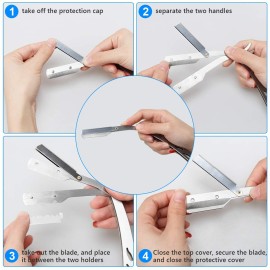 Ahier Beard Shaping Tools, 5-in-1 Beard Shaping Set with Straight Edge Razor and 10 P blade, Barber Pencil, Beard Trimming Scissors, Gift for Men Ahier Beard Shaping Tools, 5-in-1 Beard Shaping Set with Straight Edge Razor and 10 P blade, Barber Pencil, Beard Trimming Scissors, Gift for Men