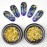 MEILINDS Gold Nail Studs Gems Sparkle Rhinestones Metal Rivets Charms Hollow Moon Star Shaped Artificial Pearls DIY 3D Nail Art Decoration(2 Boxes)