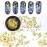 MEILINDS Gold Nail Studs Gems Sparkle Rhinestones Metal Rivets Charms Hollow Moon Star Shaped Artificial Pearls DIY 3D Nail Art Decoration(2 Boxes)