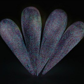 Kiara Sky Glow Collection Dip Powder 1 oz | Activate with UV, LED or sunlight | STORMY WEATHER (black & blue)