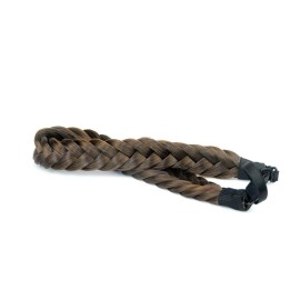 BOBIYA 2 Strands Synthetic Hair Braided Headband Classic Chunky Plaited Braids (Dark Brown)