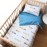 Emenpy 100% Cotton Crib Bedding Set for Baby Boys Girls,3 Pcs Baby Bed Linen Include Duvet Cover,Fitted Sheet,Pillowcase,Nursery Decoration,No Filler(Navy)