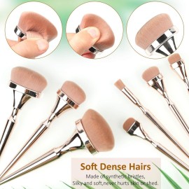 Logiverl 9 Pieces Makeup Brushes Powder Blush Foundation Concealer Eyeshadow Eyebrow Lip Flat Detail Brush for Blending Buffing Foundation Cream Make Up Brushes Tools Kit (Rose Golden) Logiverl 9 Pieces Makeup Brushes Powder Blush Foundation Concealer Eyeshadow Eyebrow Lip Flat Detail Brush for Blending Buffing Foundation Cream Make Up Brushes Tools Kit (Rose Golden)
