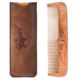 Wooden Hair Combs for Men,Men\'s Wood Beard Comb with Leather Travel Case,Mens Combs for Hair,Kids Comb(brown shark) Wooden Hair Combs for Men,Men\'s Wood Beard Comb with Leather Travel Case,Mens Combs for Hair,Kids Comb(brown shark)
