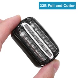   32B Shaver Foil Replacement and Cutter for Compatible with Braun Series 3, Shaver Razor Blade Cassette Head Compatible with Braun 320 330 340 350CC 370cc-4 390cc-4 Models