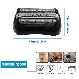   32B Shaver Foil Replacement and Cutter for Compatible with Braun Series 3, Shaver Razor Blade Cassette Head Compatible with Braun 320 330 340 350CC 370cc-4 390cc-4 Models