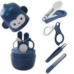 Socub Baby Nail Kit, Baby Nail Clipper, Scissor, Nail File, Tweezer, 4-in-1 Baby Grooming Kit Set for Newborn, Infant, Toddler, Blue