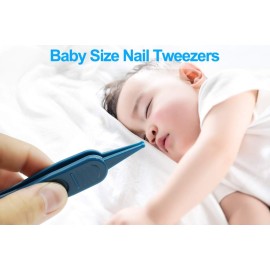 Socub Baby Nail Kit, Baby Nail Clipper, Scissor, Nail File, Tweezer, 4-in-1 Baby Grooming Kit Set for Newborn, Infant, Toddler, Blue