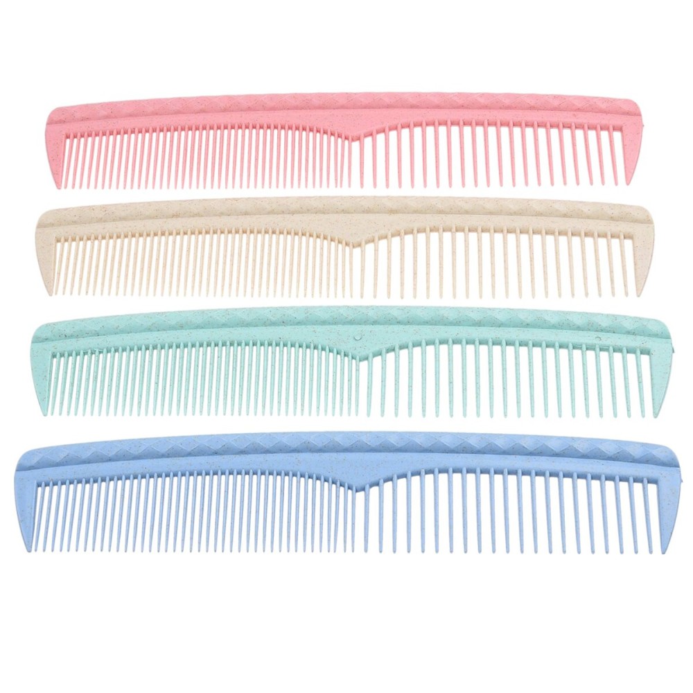 Kare & Kind Hair Combs Set - Colorful 4 pcs Durable Plastic Combs - (7.46 inches) - Coarse and Fine Tooth - For Combing, Hairstyling, Trimming, Cutting - Home and Hair Salons - For Men, Women, Kids
