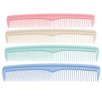 Kare & Kind Hair Combs Set - Colorful 4 pcs Durable Plastic Combs - (7.46 inches) - Coarse and Fine Tooth - For Combing, Hairstyling, Trimming, Cutting - Home and Hair Salons - For Men, Women, Kids