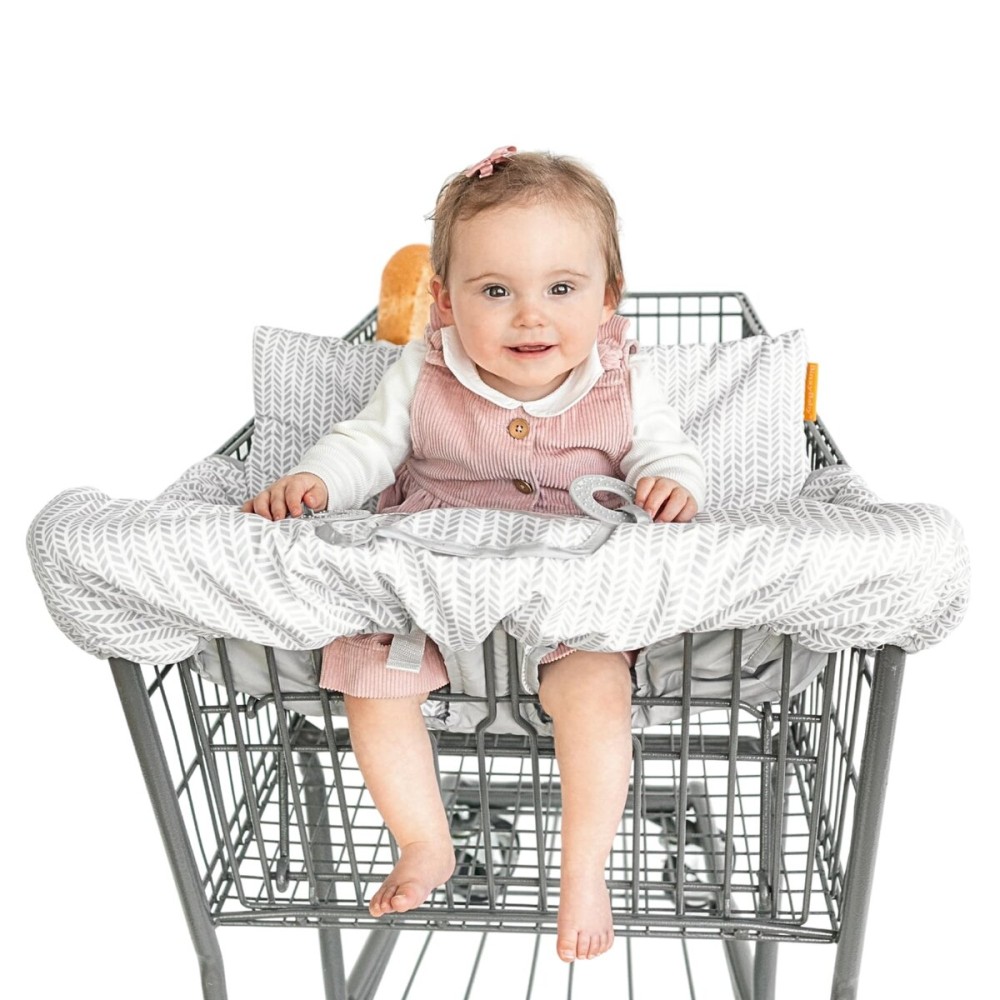 Binxy Baby 2-in-1 Cushy High Chair Cover and Shopping Cart Cover for Baby, Comfortable Cover for Grocery Cart, Universal Fit Cart Cover for Babies, Includes Storage Pouch - Little Arrows