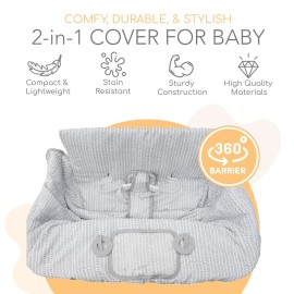 Binxy Baby 2-in-1 Cushy High Chair Cover and Shopping Cart Cover for Baby, Comfortable Cover for Grocery Cart, Universal Fit Cart Cover for Babies, Includes Storage Pouch - Little Arrows