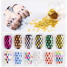 Yeslady Nails Art Laser Glitters Square Flakes Colorful Thin Paillette Sequin Manicure Tips 12 Colors  Yeslady Nails Art Laser Glitters Square Flakes Colorful Thin Paillette Sequin Manicure Tips 12 Colors