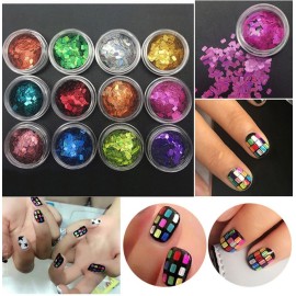 Yeslady Nails Art Laser Glitters Square Flakes Colorful Thin Paillette Sequin Manicure Tips 12 Colors  Yeslady Nails Art Laser Glitters Square Flakes Colorful Thin Paillette Sequin Manicure Tips 12 Colors