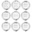 Pack of 9 Compact Pocket Makeup Mirrors Set - Include 1 Bride, 1 Maid of Honor, 1 Matron of Honor and 6 Bridesmaid Mirrors - Wedding Bridesmaid Proposal Gifts (Silver)