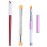 SILPECWEE 3Pcs Acrylic Nail Brush Set UV Gel Nail Ombre Brush Double-Head Sponge Pen Wooden Ombre Nail Art Gradient Painting Brush Manicure Design Tools