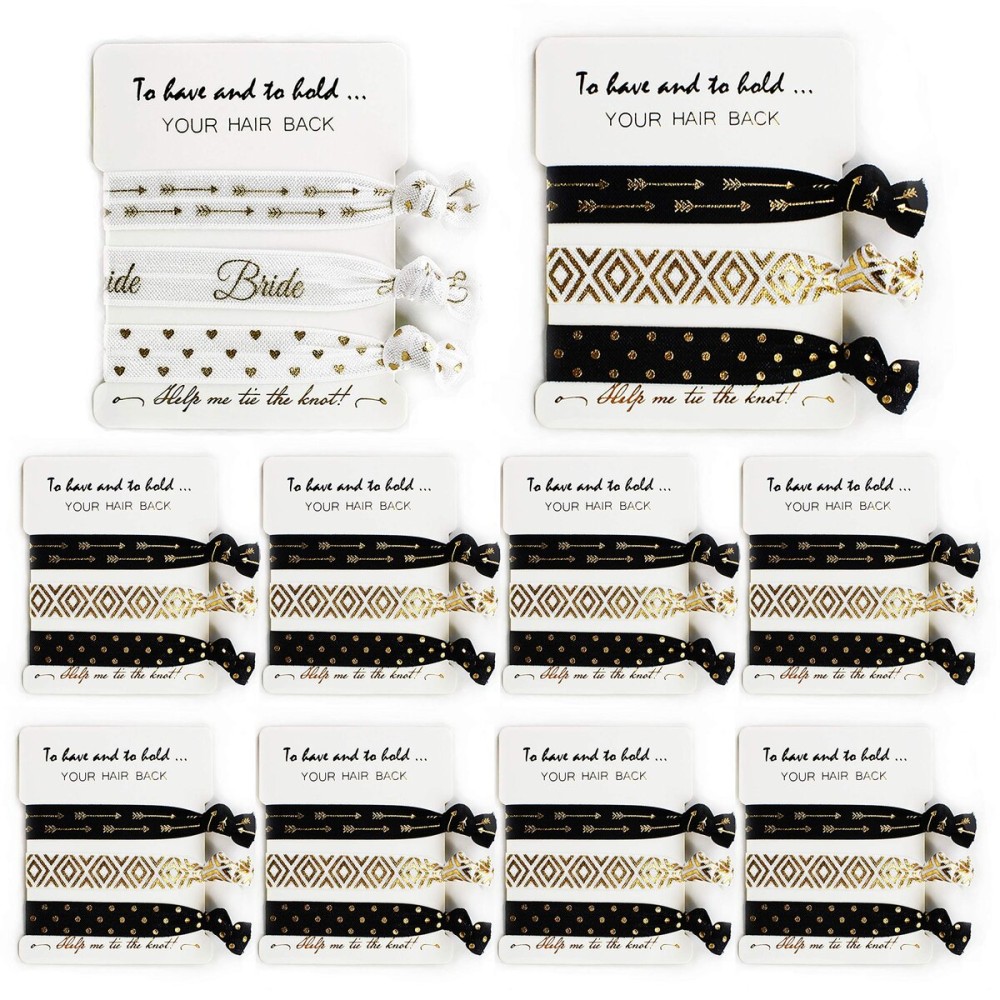 LADY & HOME Bride Tribe Accessories, Bridesmaid Hair Accessories, Wedding Favors or Bachelorette Party Gifts (Black)