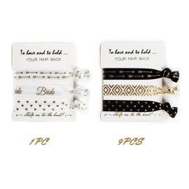 LADY & HOME Bride Tribe Accessories, Bridesmaid Hair Accessories, Wedding Favors or Bachelorette Party Gifts (Black)