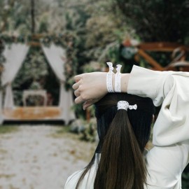 LADY & HOME Bride Tribe Accessories, Bridesmaid Hair Accessories, Wedding Favors or Bachelorette Party Gifts (Black)