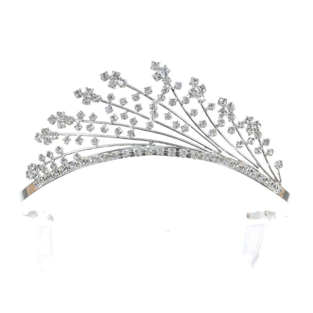 SAMKY Bridal Tiara Rhinestone Crystal Headpiece for Brides Wedding Hair Accessories