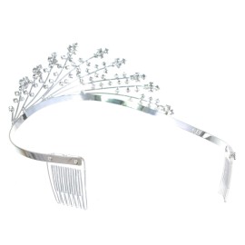 SAMKY Bridal Tiara Rhinestone Crystal Headpiece for Brides Wedding Hair Accessories
