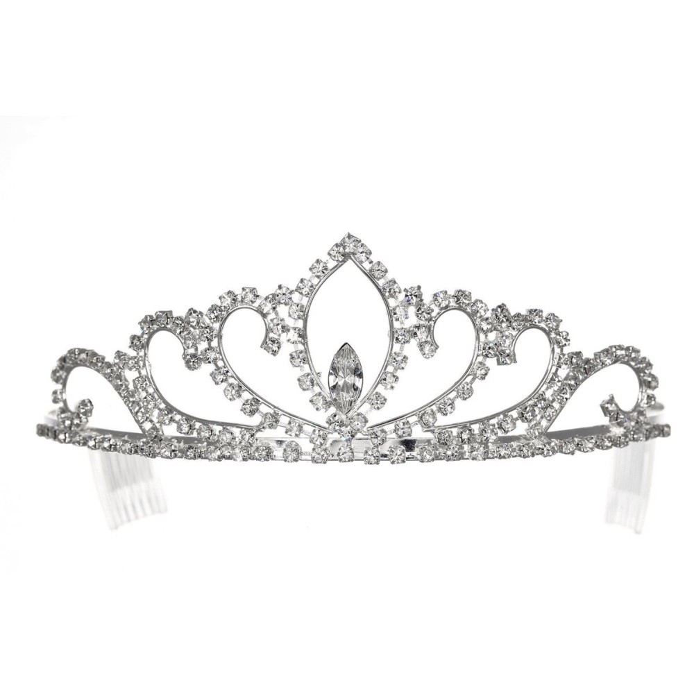 SAMKY Princess Rhinestones Crystal Flower Wedding Bridal Pageant Tiara Crown T1153