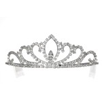 SAMKY Princess Rhinestones Crystal Flower Wedding Bridal Pageant Tiara Crown T1153